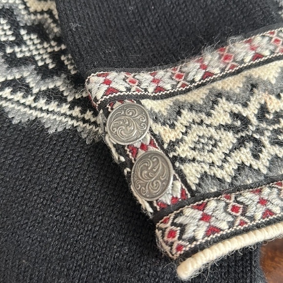 Norlender Black & White Fair Isle Wool Sweater Size Small - Picture 6 of 12